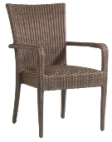 Model WCS593801 All Weather Wicker Padded Dining Chair w/Arms